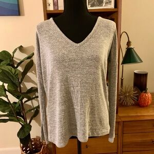 rag & bone Heather Gray V-Neck Long Sleeve Top Size S/P